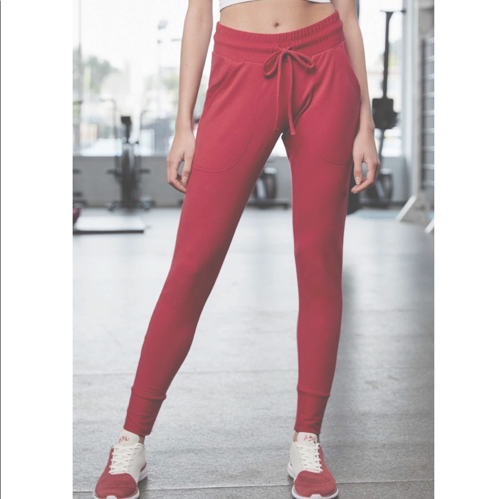 Free People Sunny Skinny Sweatpants Red Sz XS